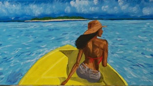 Work Woman in the Boat